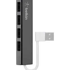 Belkin Ultra-Slim 4-Port USB 2.0 Hub, Black/White (F4U042BT)