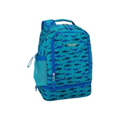 bentgo Kids Prints Sharks Backpack with Lunch Box, Blue (BGBKPAK-SHK)