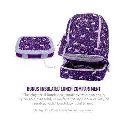 bentgo Kids Prints Unicorn Backpack with Lunch Box, Multicolor (BGBKPAK-UNI)