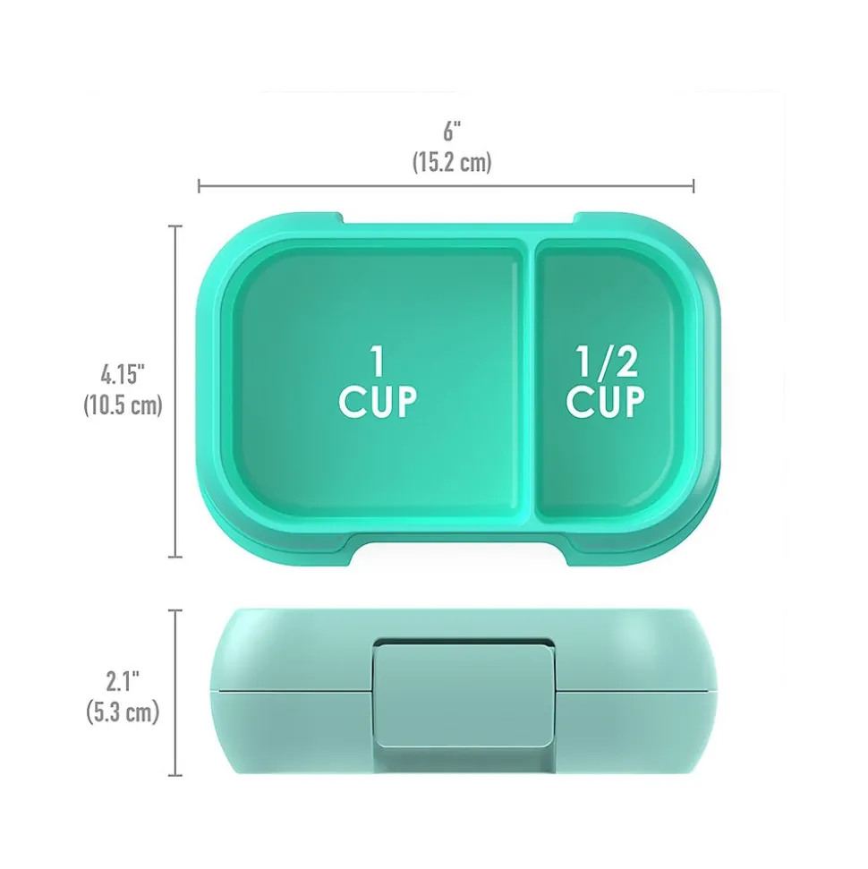 bentgo Kids Snack Container, Aqua, 12 oz. (BGKDSNK-A)