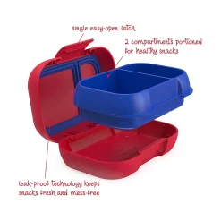 bentgo Kids Snack Container, Red/Royal, 12 oz. (BGKDSNK-R)