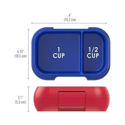bentgo Kids Snack Container, Red/Royal, 12 oz. (BGKDSNK-R)