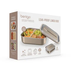 Bentgo MicroSteel Lunch Box, Gold, 41 oz. (BGSTLCH-GD)