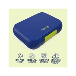 bentgo Pop Lunch Box, Navy Blue/Chartreuse (BGOPOP-NB)