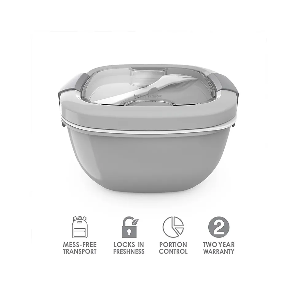 bentgo Salad Container, Gray, 54 oz. (BGOSAL-Y)