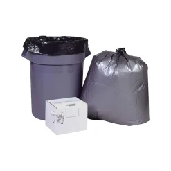 Berry Global Platinum Plus 56 Gallon Industrial Trash Bag, 43" x 48", Low Density, 1.55 mil, Gray, 50 Bags/Box (PLA4770)