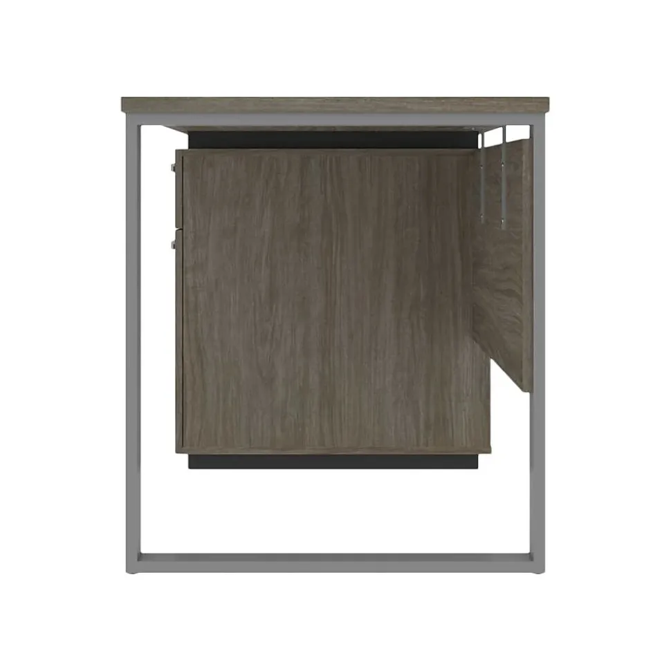 Bestar Aquarius Small 44" Computer Desk, Walnut Gray/Slate (114401-000035)