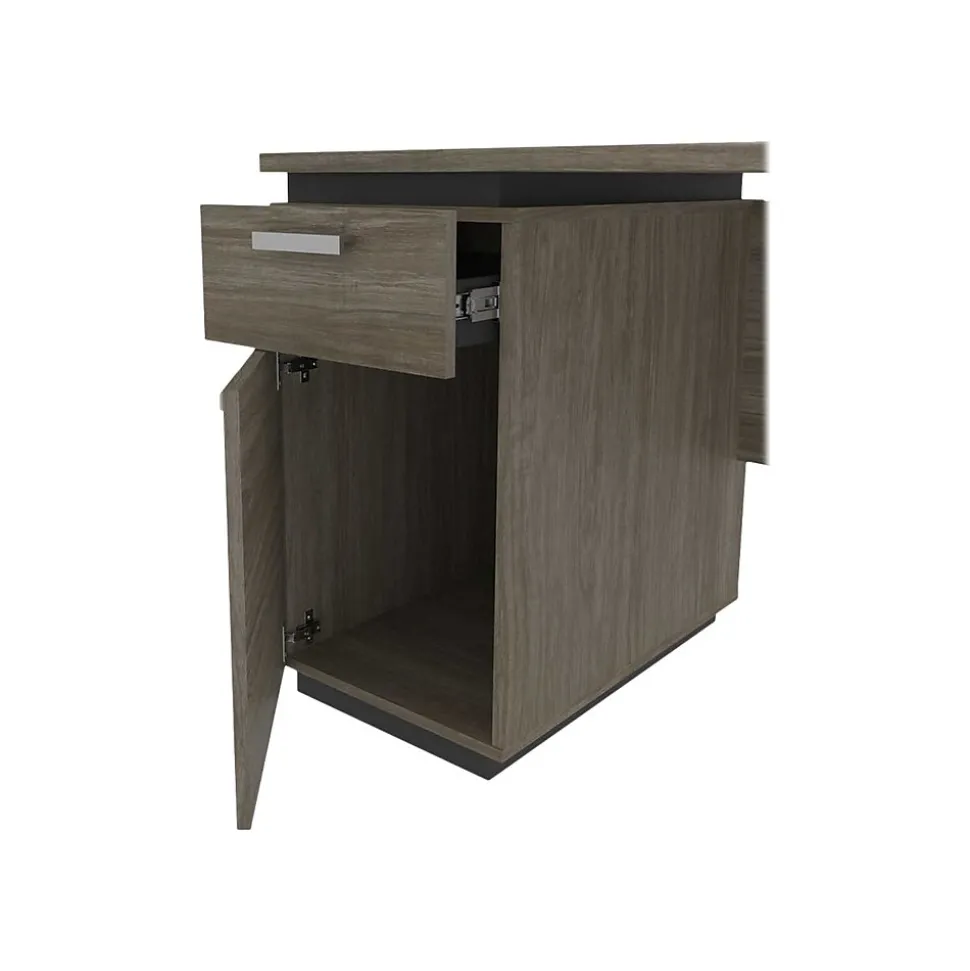 Bestar Aquarius Small 44" Computer Desk, Walnut Gray/Slate (114401-000035)