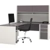 Bestar Connexion 71" L-Shaped Desk, Slate/Sandstone (93859-59)