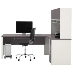 Bestar Connexion 71" L-Shaped Desk, Slate/Sandstone (93859-59)