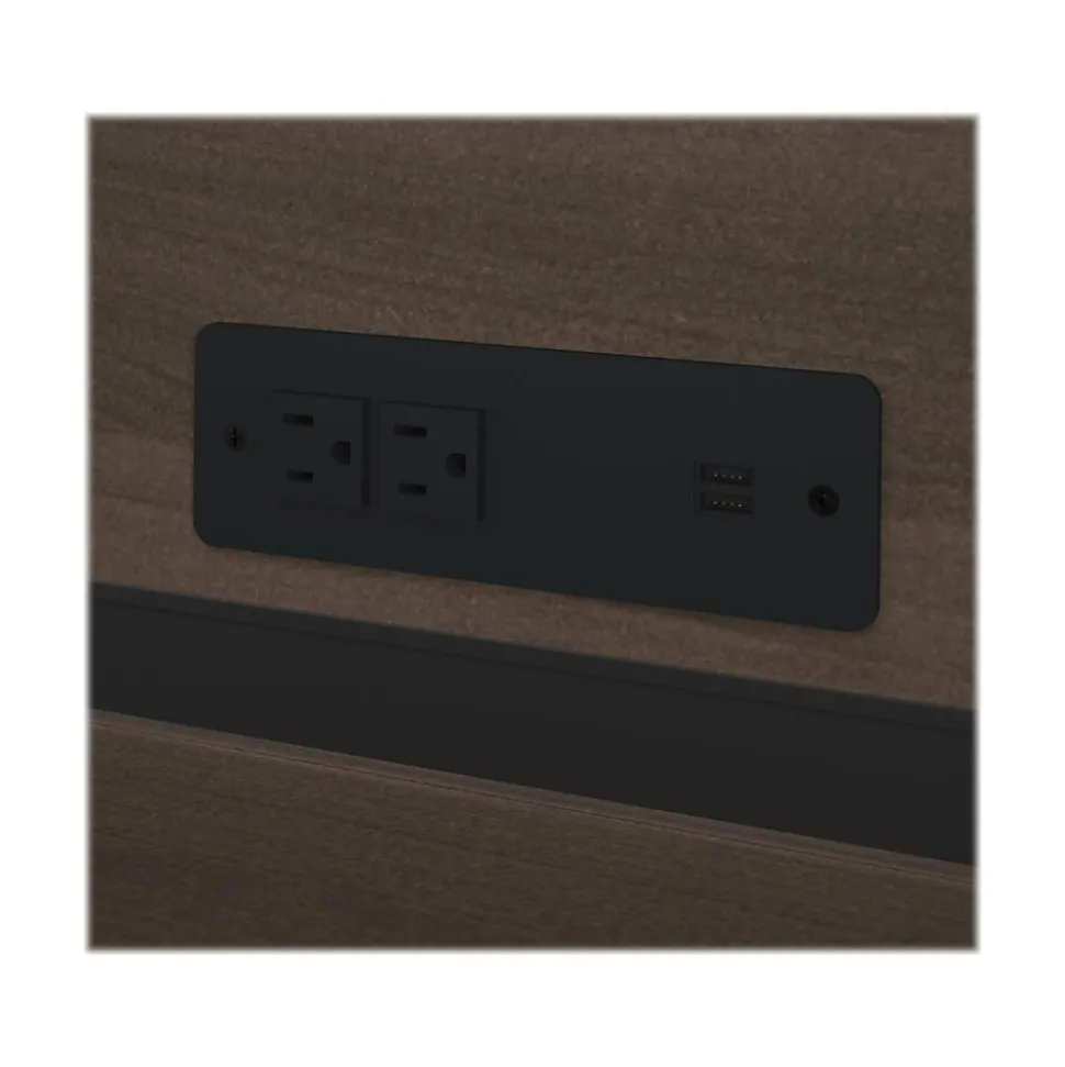 Bestar Logan 66" U-Shaped Executive Desk with Hutch, Lateral File Cabinet, and Bookcase, Antigua (46851-52)