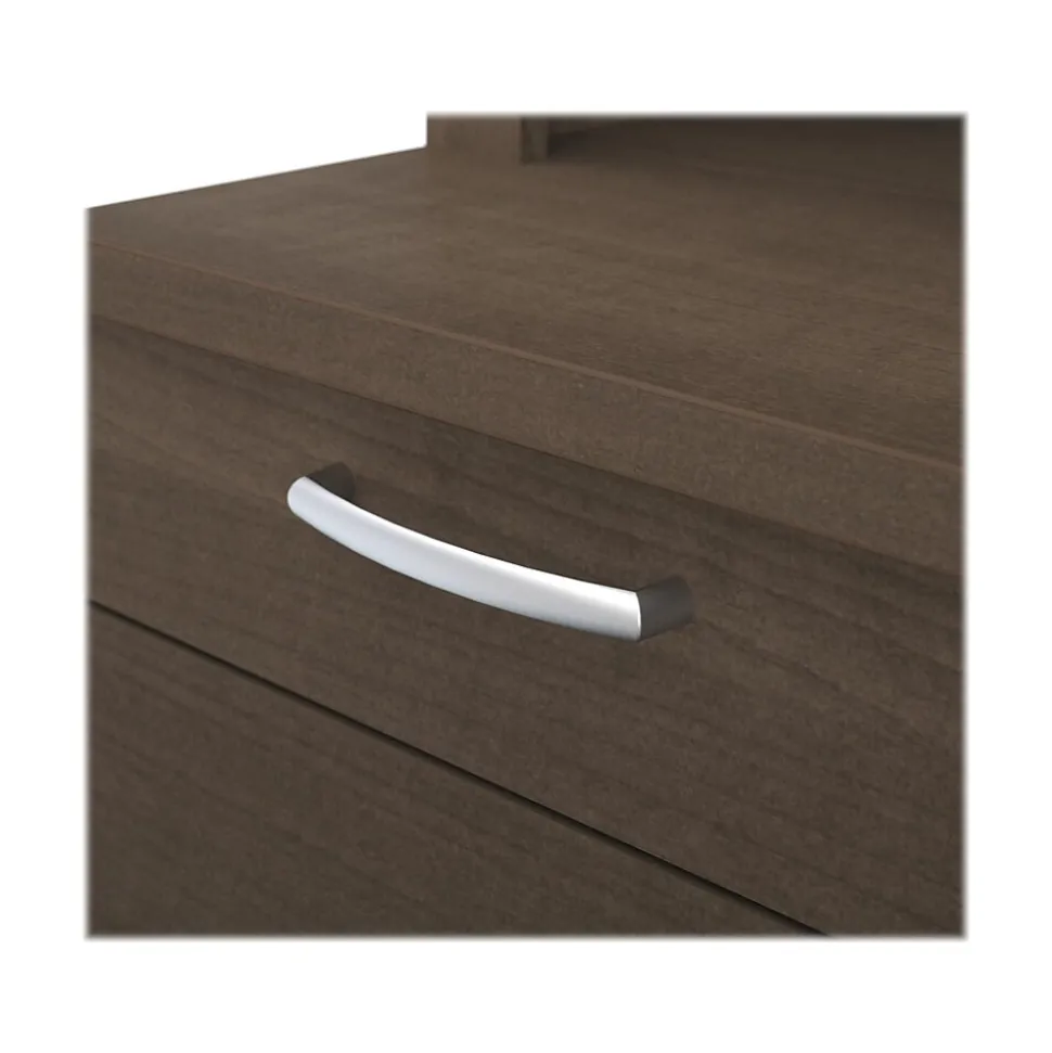 Bestar Logan 66" U-Shaped Executive Desk with Hutch, Lateral File Cabinet, and Bookcase, Antigua (46851-52)