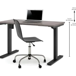 Bestar Pro-Linea 28 - 45'' Electric Height-Adjustable Table, Bark Grey (65857-47)