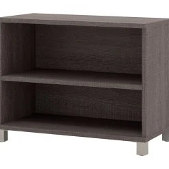 Bestar® Pro-Linea 28" Laminate 2-Shelf Bookcase, Bark Grey (120160-1147)