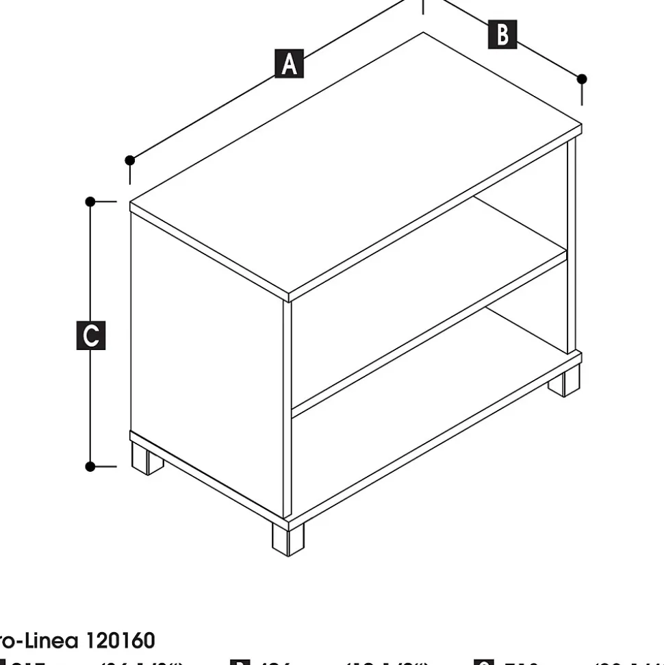 Bestar® Pro-Linea 28" Laminate 2-Shelf Bookcase, Bark Grey (120160-1147)