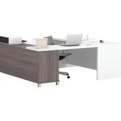 Bestar Pro-Linea U-Desk, Bark Grey/White (120895-47)