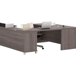 Bestar Pro-Linea U-Desk, Bark Grey (120861-47)