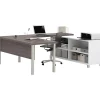 Bestar Pro-Linea U-Desk, White/Bark Grey (120881-47)