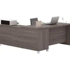 Bestar Pro-Linea 71"W L-Desk, Bark Grey (120863-47)