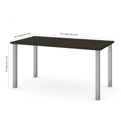 Bestar Universel 60" Table Desk, Deep Grey (65865-32)
