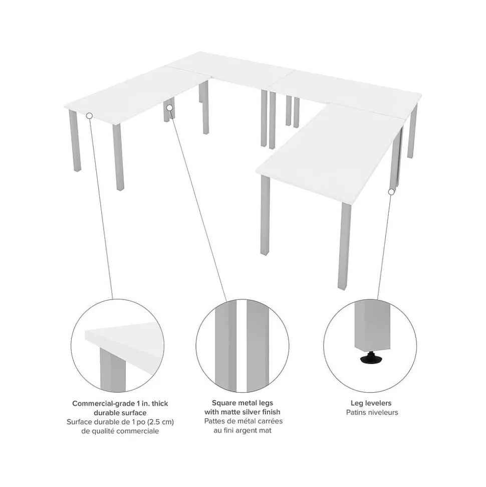 Bestar Universel 60" Table Desk, White (65901-000017)