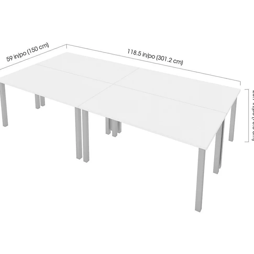 Bestar Universel 60" Table Desk, White (65901-000017)