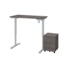 Bestar Universel 28"-45"H Adjustable Standing Desk with Mobile Pedestal, Bark Gray (65842-47)