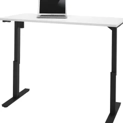 Bestar Universel 60"W Electric Height Adjustable Desk, White (65867-17)