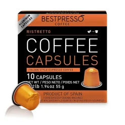 Bestpresso Ristretto Blend Coffee Nespresso Original Pods, Dark Roast, 10/Box (BST10411)