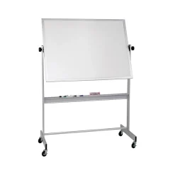 Best-Rite Deluxe Porcelain Dry-Erase Whiteboard, Anodized Aluminum Frame, 5' x 4' (668AF-DD)