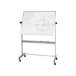 Best-Rite Deluxe Porcelain Dry-Erase Whiteboard, Anodized Aluminum Frame, 5' x 4' (668AF-DD)