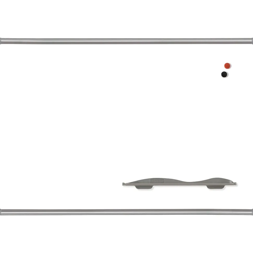 Best-Rite Magne-Rite Steel Dry-Erase Whiteboard, Anodized Aluminum Frame, 4' x 4' (219PD)