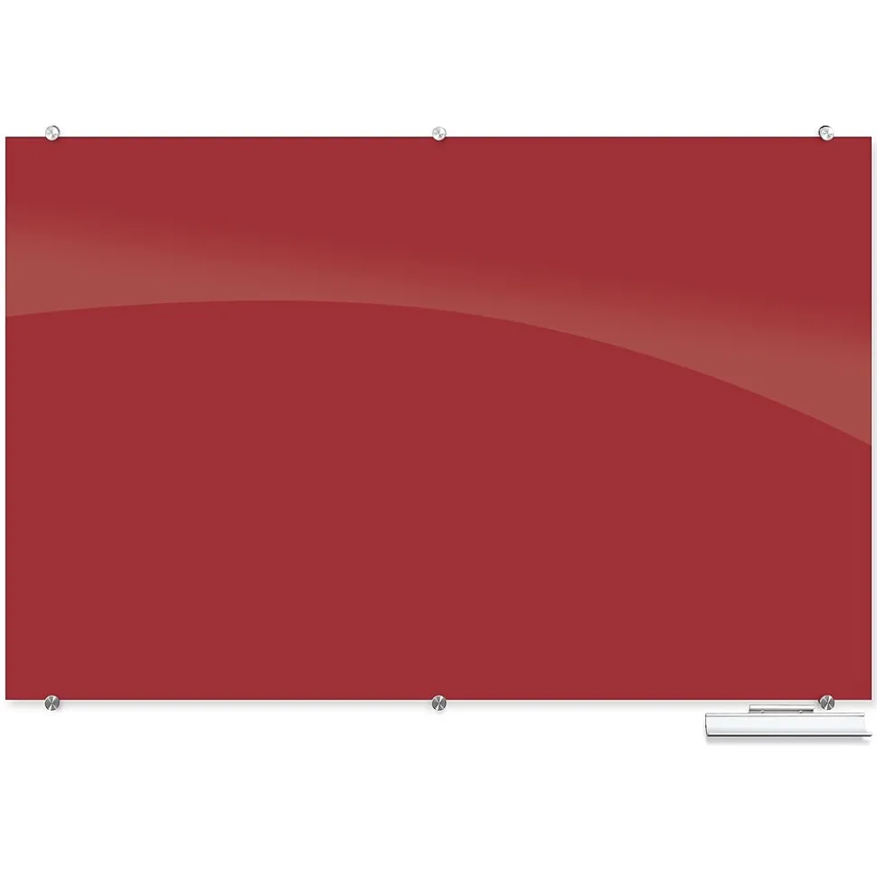 Best-Rite Visionary Colors Magnetic Glass Dry Erase Whiteboard 47.24" x 70.87" Red (83845-Red)