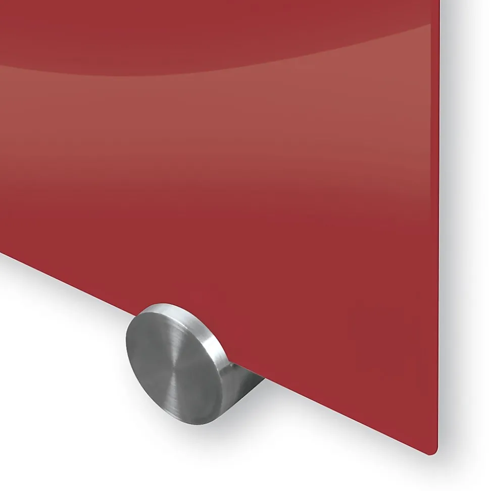 Best-Rite Visionary Colors Magnetic Glass Dry Erase Whiteboard 47.24" x 70.87" Red (83845-Red)