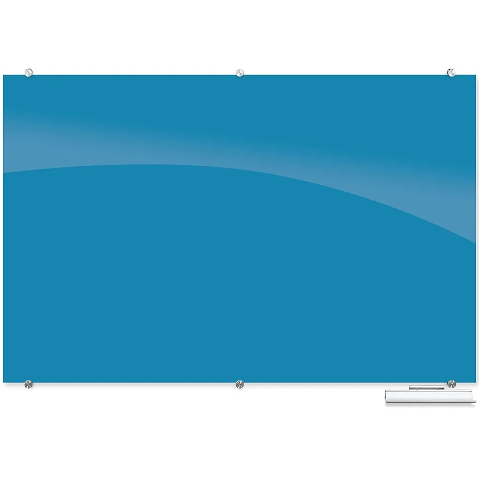Best-Rite Visionary Colors Magnetic Glass Dry Erase Whiteboard 47.24" x 70.87" Blue (83845-Blue)