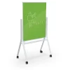 Best-Rite Visionary Curve Colored Glass Whiteboard Easel White Frame Green Glass 47.24"H x 35.43"H Surface (74957-Green)