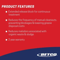 Betco Envirozyme Grease Trap and Drain Cleaner Blocks, Green, 8 oz., 64/carton (BETZ320C1400)