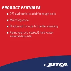 Betco Kling Toilet Bowl Cleaner, Mint-wintergreen Scent, 32 oz., 12/Carton (0751200)