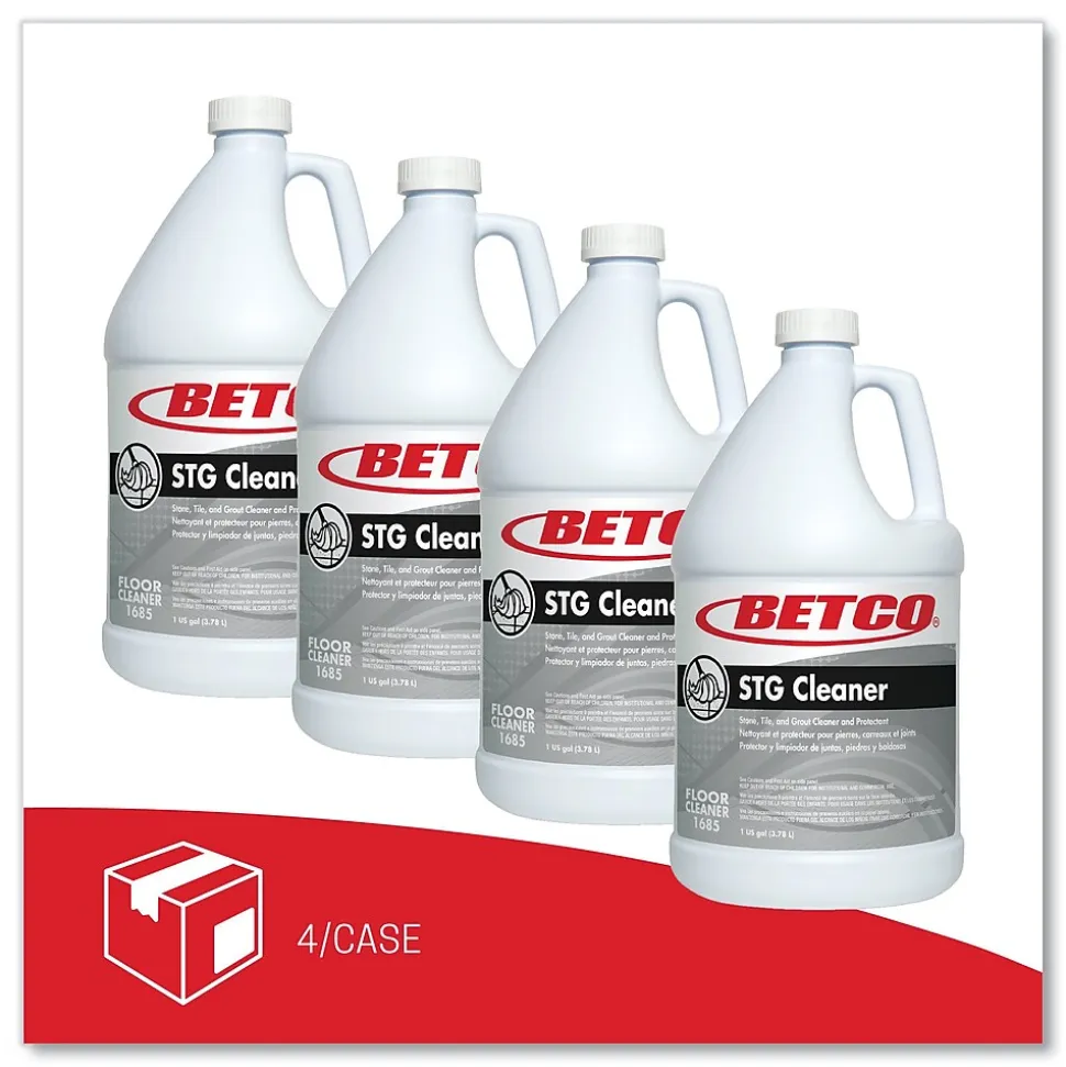Betco Stone, Tile, Grout Cleaner and Protectant, Pleasant Scent, 1 Gal. Bottle, 4/Carton (BET16850400)