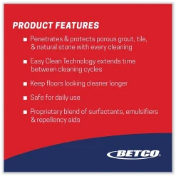 Betco Stone, Tile, Grout Cleaner and Protectant, Pleasant Scent, 1 Gal. Bottle, 4/Carton (BET16850400)