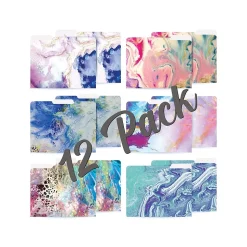 Better Office Abstract Art Heavyweight File Folders, 1/3-Cut Tab, Letter Size, Assorted Colors, 12/Pack (80012-12PK)