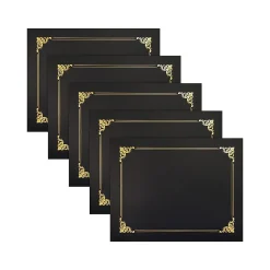 Better Office Certificate Holders, 8.75" x 11.25", Black/Gold, 25/Pack (65251-25PK)