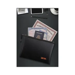 Better Office Fabric Fireproof Document Bag, Black, 10
