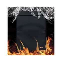 Better Office Fabric Fireproof Document Bag with Protective Flap, Black, 15