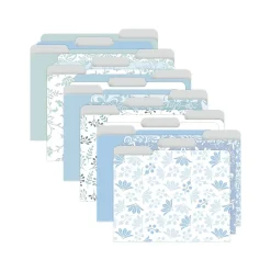 Better Office Floral & Paisley Heavy-Duty File Folders, 1/3-Cut Tab, Letter Size, Paper Stock, 18/Pack (80032-18PK0)