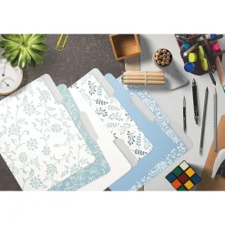 Better Office Floral & Paisley Heavy-Duty File Folders, 1/3-Cut Tab, Letter Size, Paper Stock, 18/Pack (80032-18PK0)