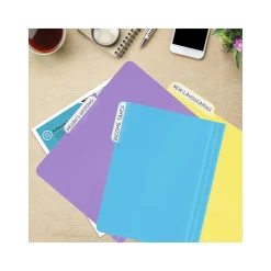 Better Office Heavy-Duty File Folders, 1/3-Cut Tab, Letter Size, Polypropylene, Pastel Rainbow, 12/Pack (89023-12PK)