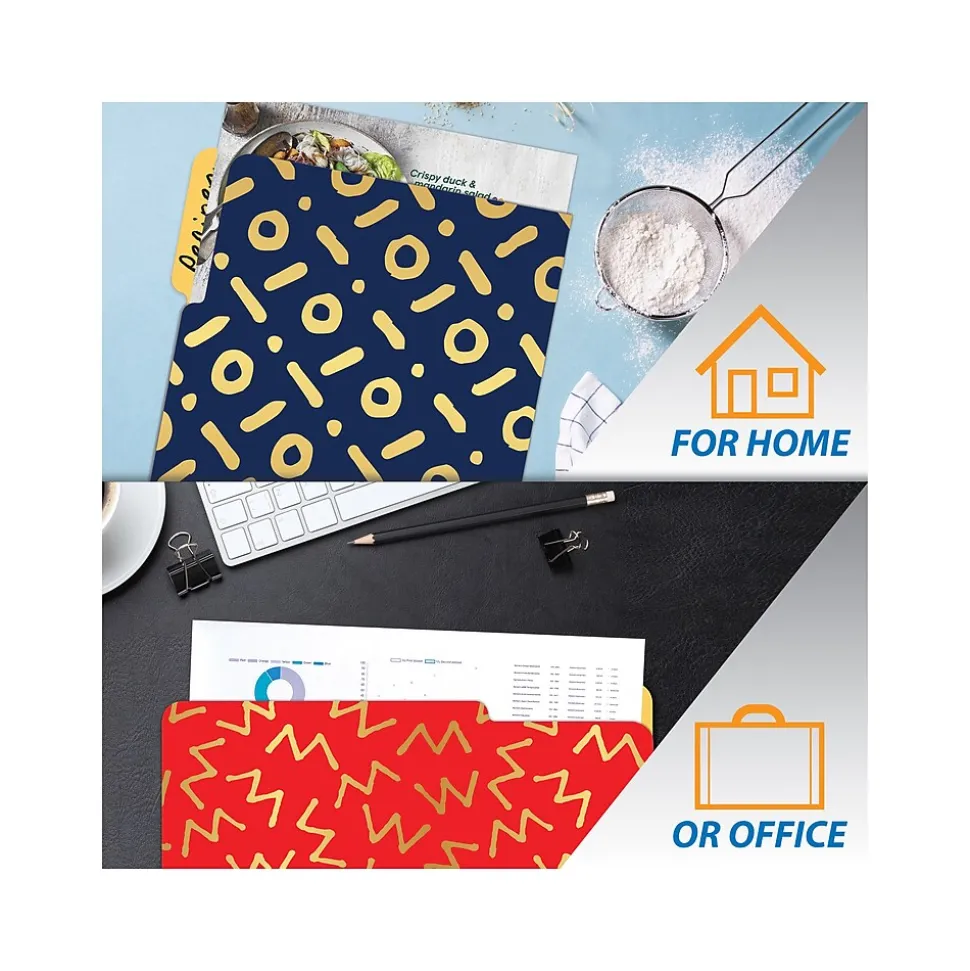 Better Office Heavy-Duty File Folders, 1/3-Cut Tab, Letter Size, Paper Stock, Assorted Colors, 18/Pack (80031-18PK)