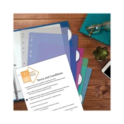 Better Office Index Poly Dividers, #5, Assorted Colors, 12/Pack (63512-12PK)