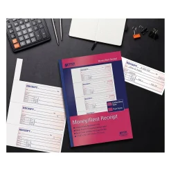 Better Office 2-Part Carbonless Money/Rent Receipt Book, 7.63